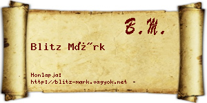 Blitz Márk névjegykártya